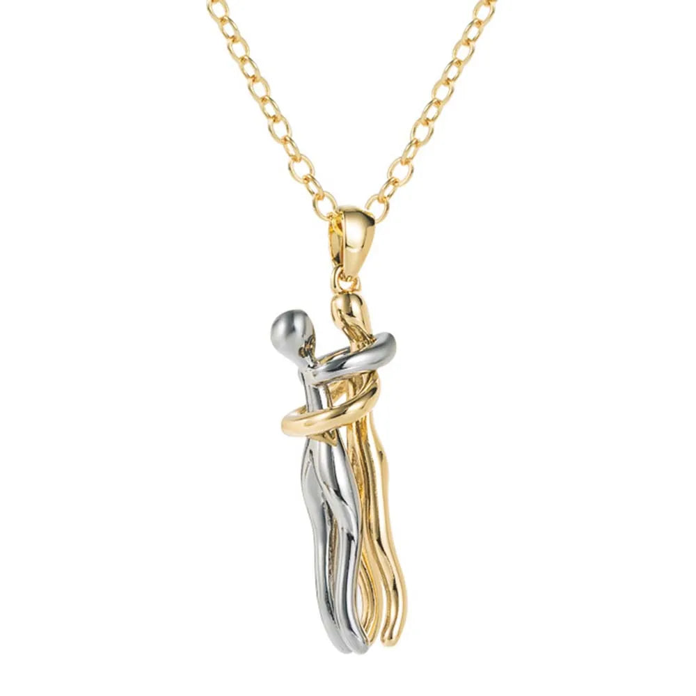 Collar Pareja Forever Abrazo Eterno | Acero inoxidable + Baño en Oro ✨