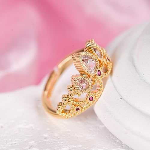 Anillo Corona Princesa Rapunzel | Acero inoxidable + Baño en Oro ✨