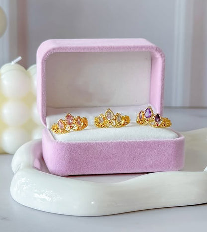 Anillo Corona Princesa Rapunzel | Acero inoxidable + Baño en Oro ✨