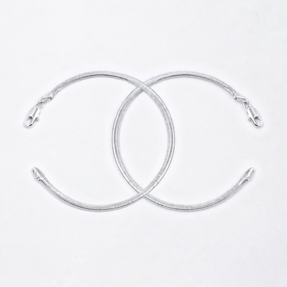 Pulsera Duo Serpiente Plana |  Acero inoxidable + Baño en Oro ✨