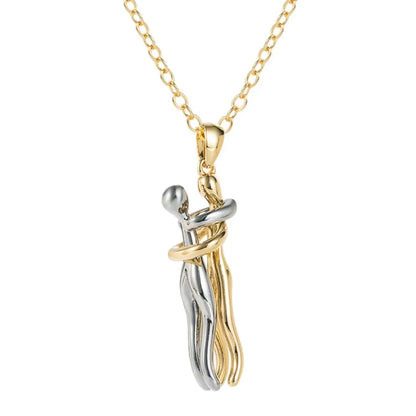 Collar Pareja Forever Abrazo Eterno | Acero inoxidable + Baño en Oro ✨