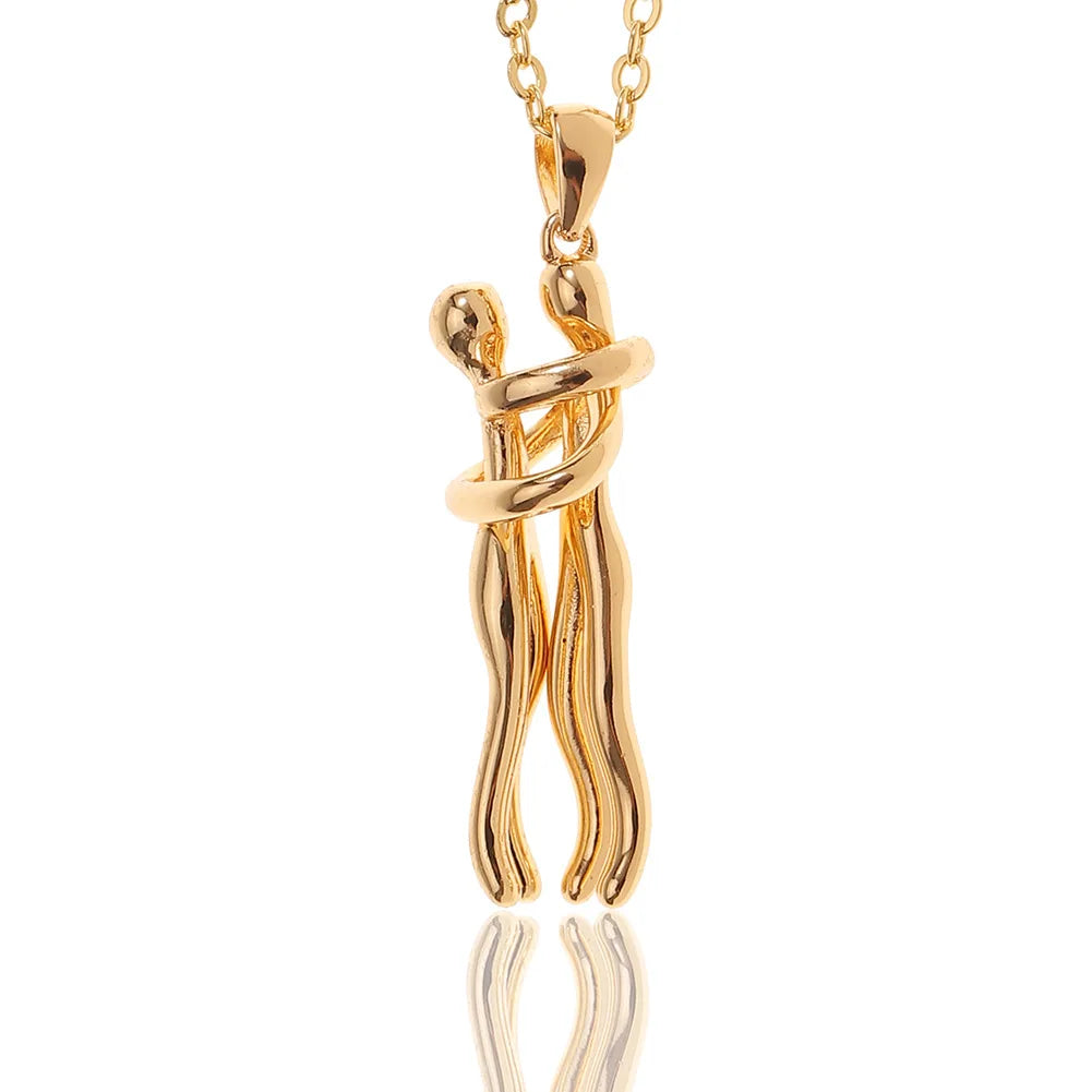 Collar Pareja Forever Abrazo Eterno | Acero inoxidable + Baño en Oro ✨