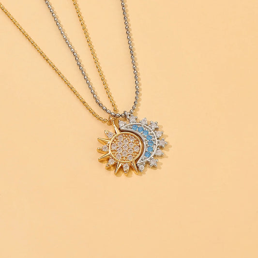 Collar Eclipse pareja | Acero inoxidable + Baño en Oro ✨