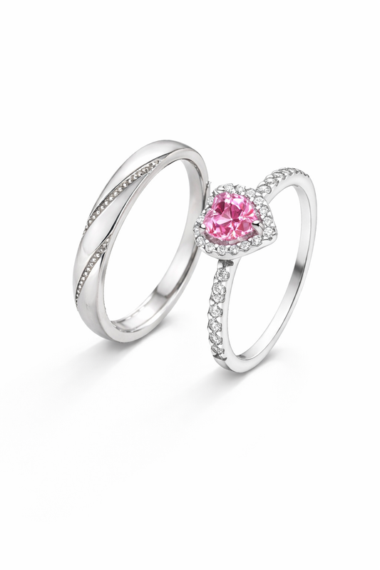 Anillo Corazón para Pareja Ajustable |  Acero inoxidable + Baño en Oro ✨