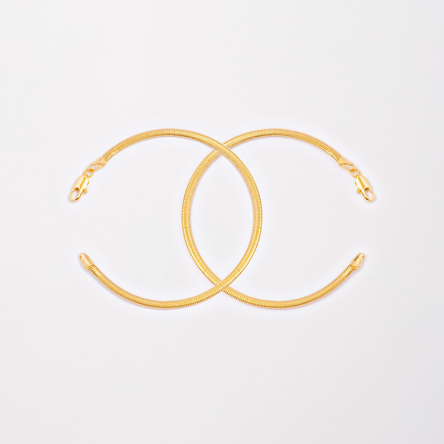 Pulsera Duo Serpiente Plana |  Acero inoxidable + Baño en Oro ✨