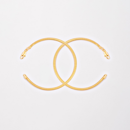 Pulsera Duo Serpiente Plana |  Acero inoxidable + Baño en Oro ✨