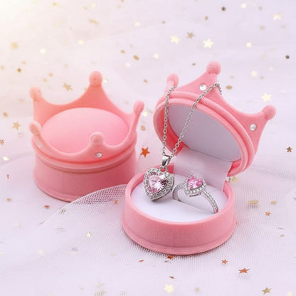 Set Anillo y Collar + Caja corona | Acero inoxidable + Baño en Oro ✨