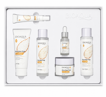 Kit Facial Bioaqua de Arroz x 6 Piezas – Hidratación e Iluminación