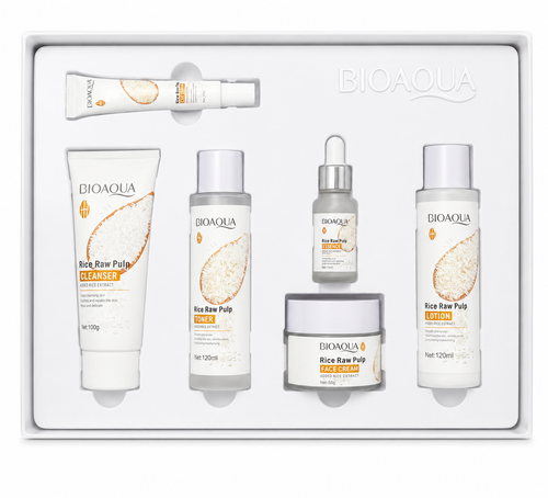 Kit Facial Bioaqua de Arroz x 6 Piezas – Hidratación e Iluminación