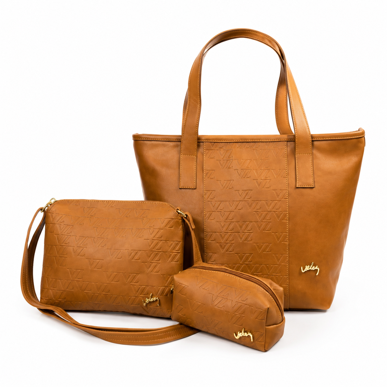 Set Bolso + Cartera + Cosmetiquera